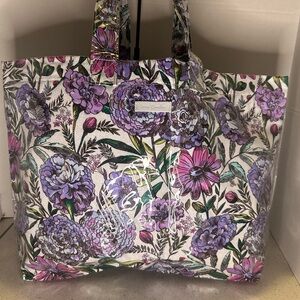 Vera Bradley Purple, Pink & Green Floral Laminated Tote